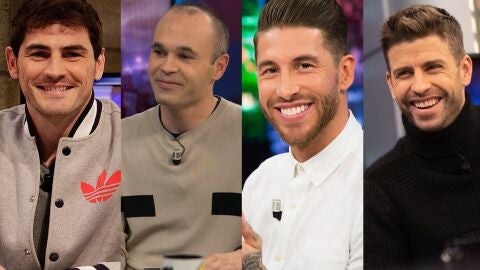 Iker Casillas, Andr&eacute;s Iniesta, Sergio Ramos y Gerard Piqu&eacute;